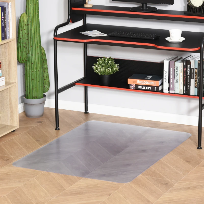 HOMCOM Tappetino per Sedia Ufficio Salvapavimento Antiscivolo in Plastica, 90x120cm, Trasparente