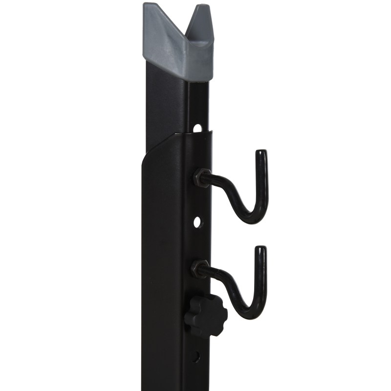 HOMCOM Fahrradständer, Fahrradparker, Montageständer mit 2 Haken, 6 Stufen höhenverstellbar, Metall, Schwarz, 66 x 56 x 63-77,5 cm