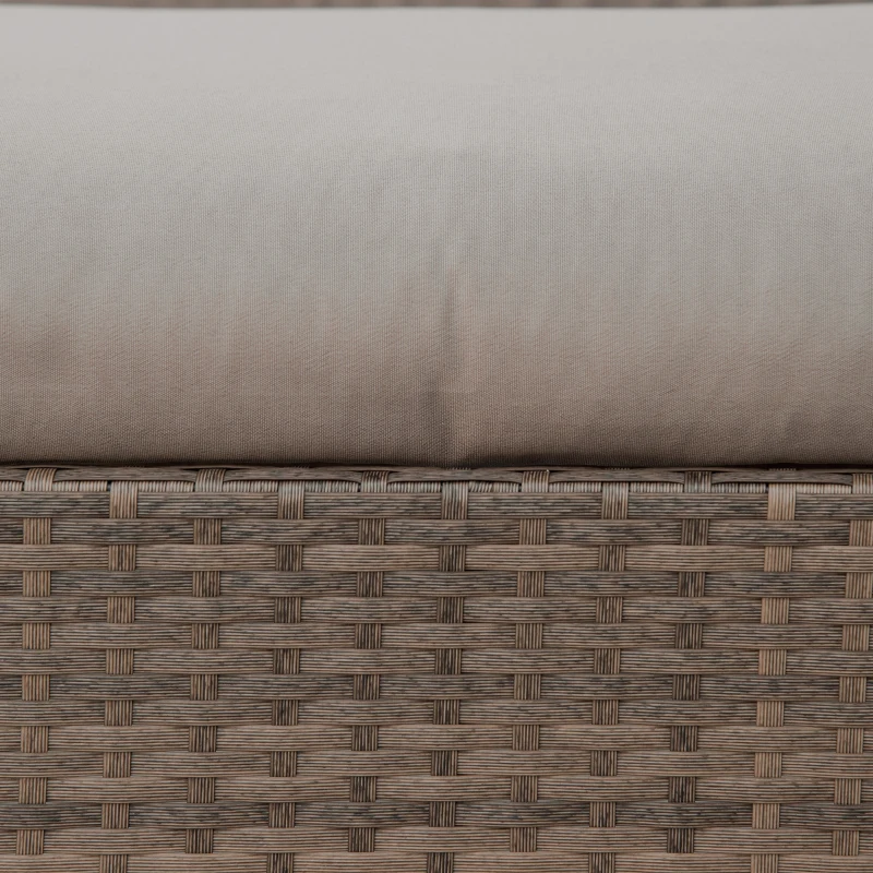 Outsunny Rattan Gartenmöbel Set für 4 Personen Balkonmöbel Set Sofa mit Hocker Tisch Stahl Braun 65 x 66 x 75 cm