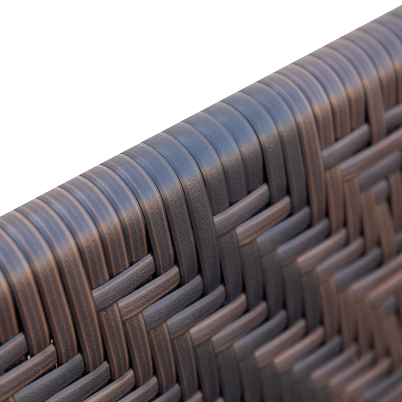 Outsunny Panchina a Dondolo da Giardino 2 Posti in Rattan e Acciaio con Tasche Laterali, 122x75x88cm Marrone e Nero