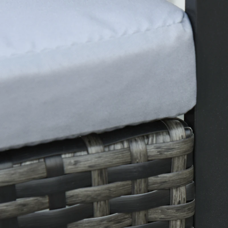 Outsunny Rattan Gartenmöbel Set für 2 Personen Polyrattan Gartenmöbel Set  Balkonmöbel Set mit Kissen Garten Grau