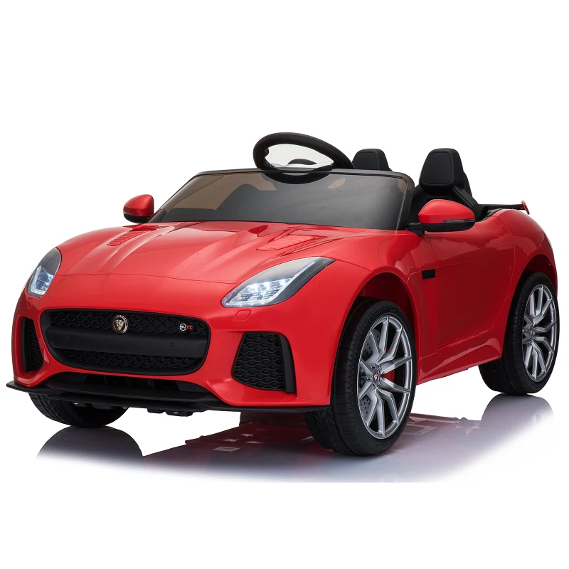 HOMCOM Voiture véhicule électrique enfants 12 V - V. max. 8 Km/h effets sonores + lumineux rouge Jaguar F-Type SVR coupé