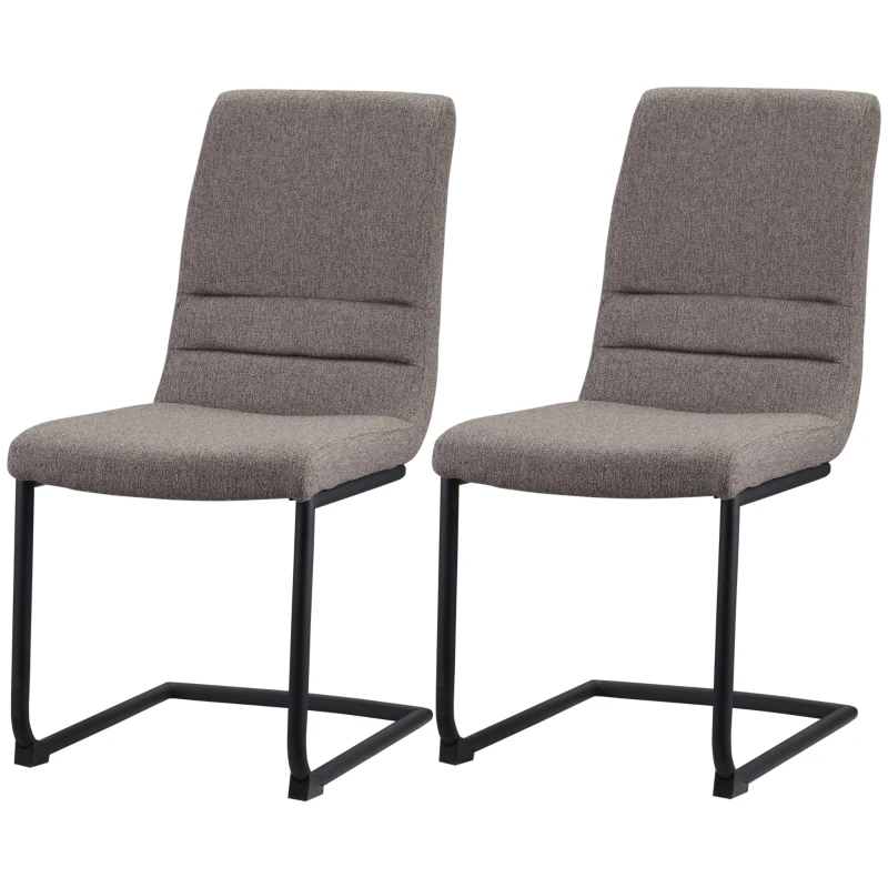 HOMCOM Juego de 2 Sillas de Comedor Sillas de Cocina Modernas con Respaldo Alto y Base en Forma de C 42x64x90 cm Marrón