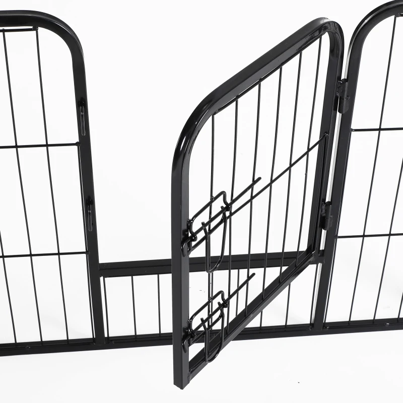 PawHut Recinto Recinzione box per Animali Cani Gatti Cuccioli Roditori Rete Gabbia di Ferro per Esterno Giardino 80x60cm 8pz