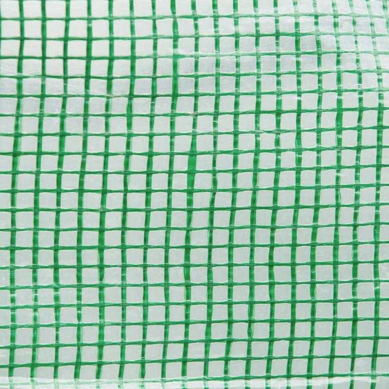 Outsunny Bâche de Rechange Serre Tunnel 9 m², bâche 3 x 3 x 2 m PE Anti-UV imperméable 6 fenêtres + Porte Enroulable zippée Vert foncé