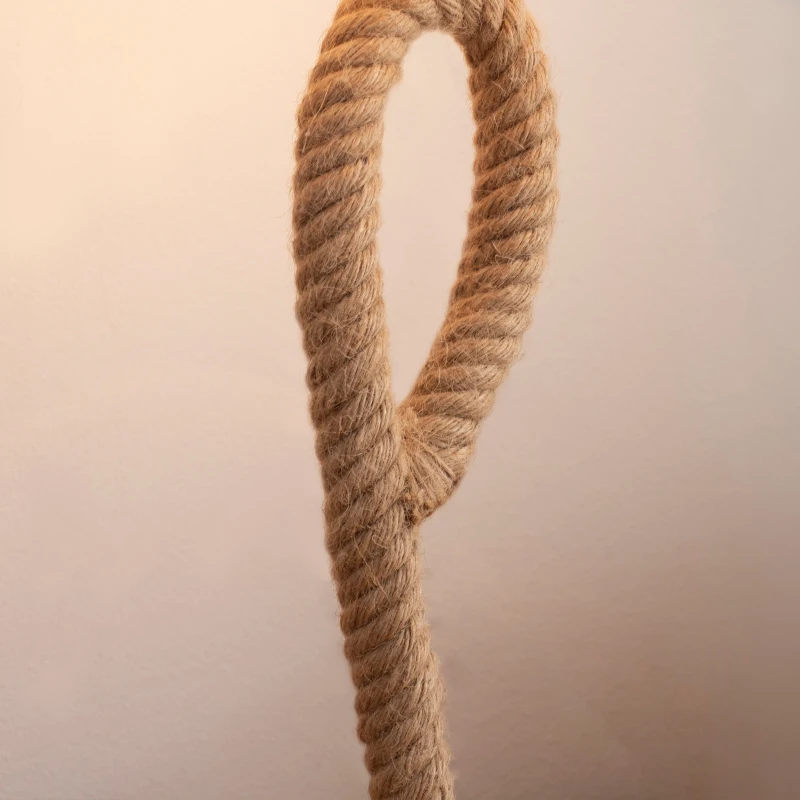 HOMCOM Lámpara de Mesa de Estilo Marinero con Base de Metal y Cuerda de Cáñamo Pantalla de Tela Portalámpara E27 de Máx. 40W para Salón Dormitorio Ø30x56 cm Beige