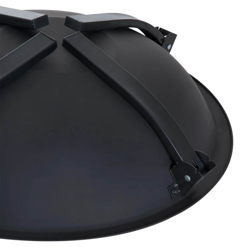 Outsunny Feuerschale Feuerkorb Feuerstelle mit Funkenschutz klappbar Garten 55cm Schwarz 70,5x70,5x40cm