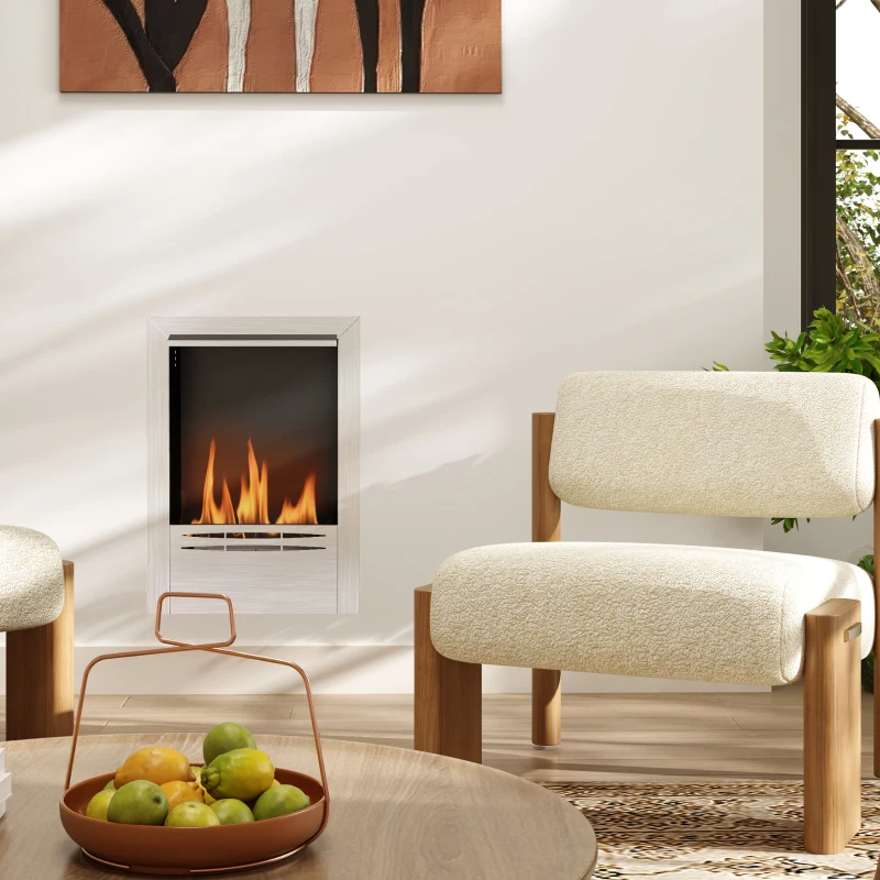 HOMCOM Stainless Steel Bioethanol Fire - Silver Tone
