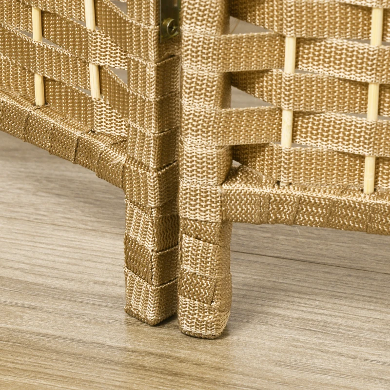 HOMCOM 6-teiliger Raumtrenner, Faltbarer Sichtschutz, Sichtschutzwand für Wohnzimmer, Schlafzimmer, Homeoffice, Natur(m-9)