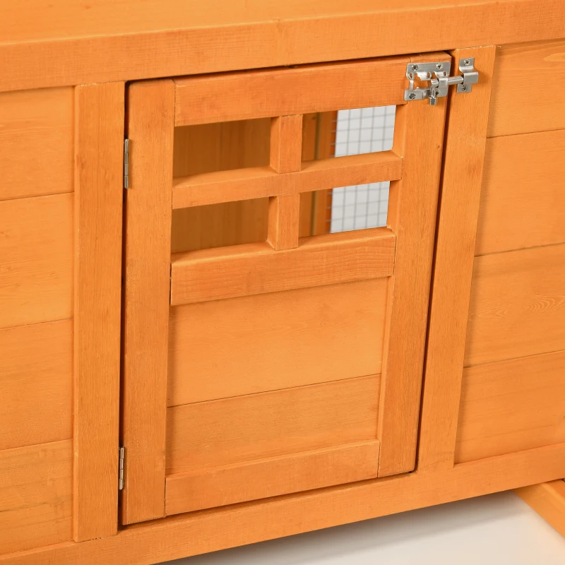 PawHut Gallinero de Madera Grande para 3-6 Gallinas con Techo Asfáltico Nido y Bandeja Extraíble 297,5x68x118 cm Natural(m-9)