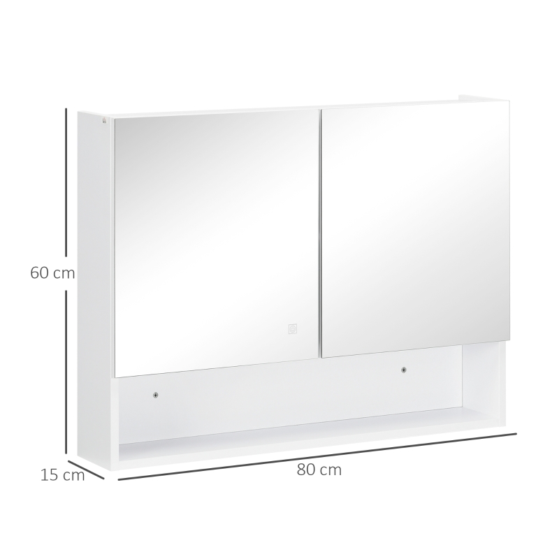 Espejo de Baño con Luz LED de Pared con Puertas Armario baño Botiquin 3 Modelos