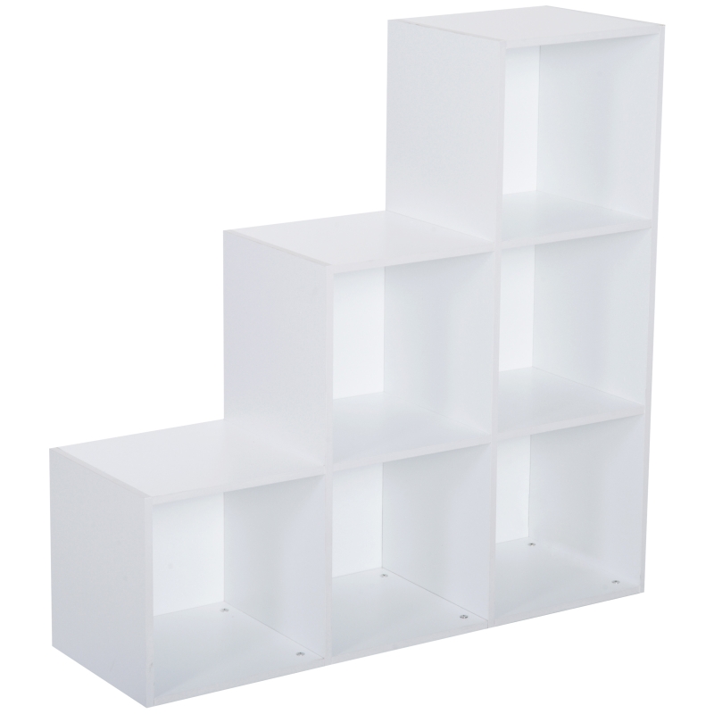 Homcom Meuble de Rangement à 6 Casiers Blanc 92 x 30 x 92 cm