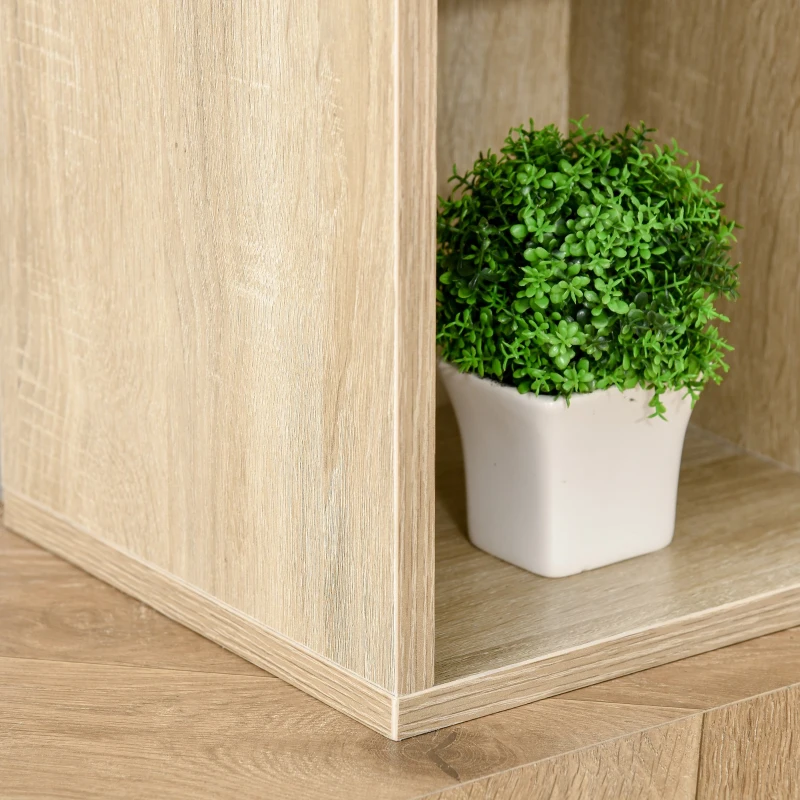 HOMCOM Estantería Librería de Madera Armario de Libros con 7 Compartimentos para Plantas Archivos 50x24x106 cm Roble