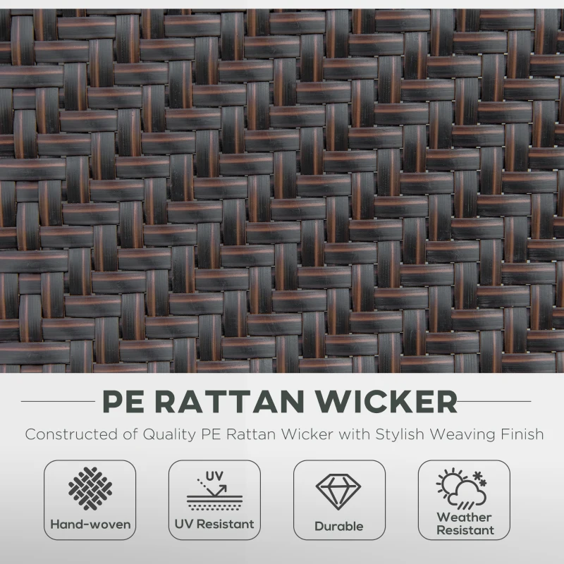 Outsunny Set of Two Folding Garden Chairs, with Seven-Position Adjustable Backs - Brown