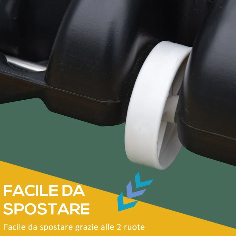 HOMCOM Canestro Basket per Adulti con Tabellone in PVC Regolabile 210-260cm Ruote Integrate Bianco