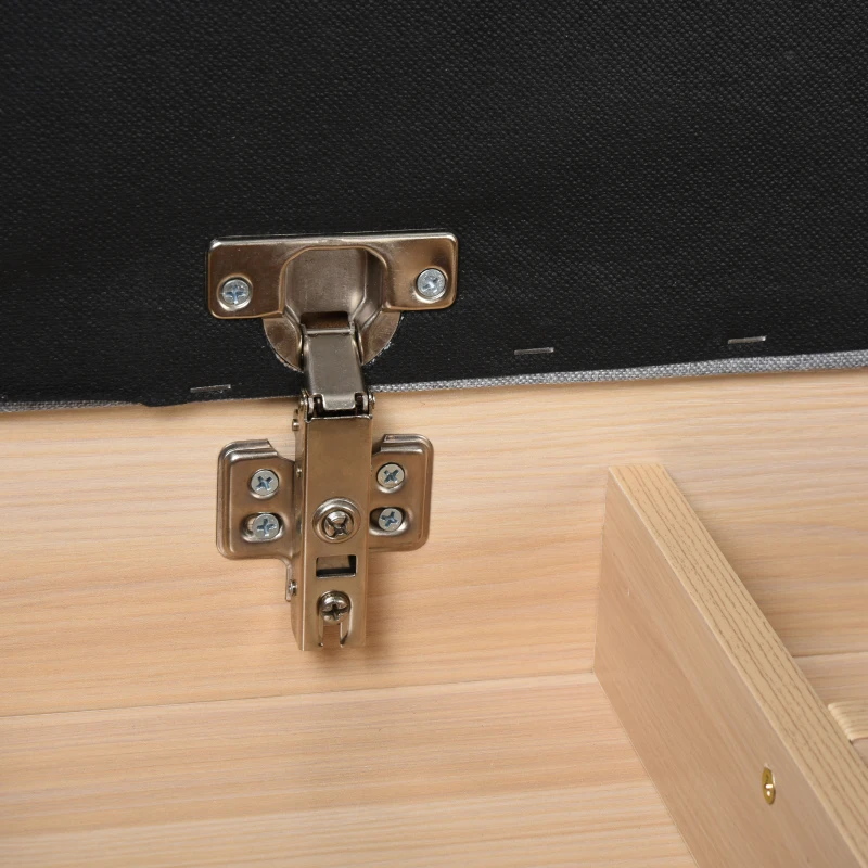 HOMCOM Schuhbank, Sitzbank, Sitztruhe, 2-in-1 Design mit Schuhregal, Versteckten Fach, gepolsterte Schuschrank mit Stauraum für Flur, Leinen, Natur+Grau, 80 × 30 × 48 cm