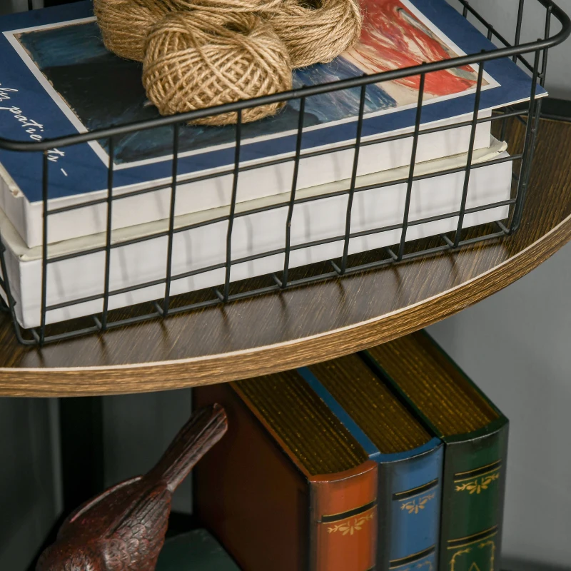 HOMCOM Étagère d'angle à 5 niveaux bibliothèque d'angle cadre métallique style industriel - 34 x 34 x 166 cm marron noir