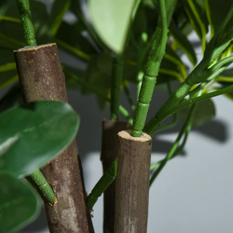 Outsunny Arbre Artificiel Plante Artificiel Alstonia scholaris Hauteur 1,2 m Tronc Branches Lichen 693 Feuilles Grand réalisme Pot Inclus