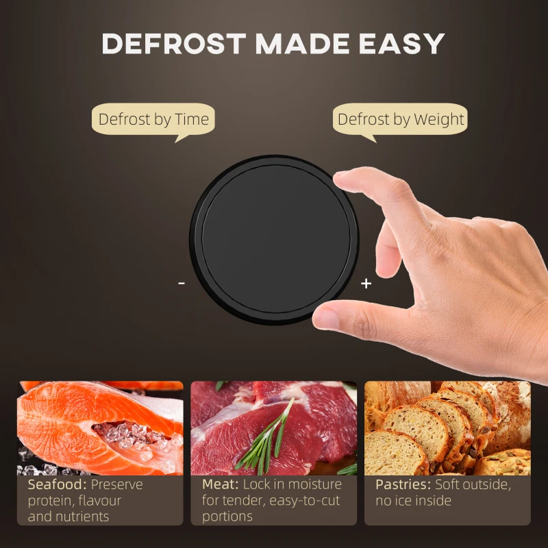 HOMCOM 23L 800W Microwave Oven, Digital Solo Microwave with 10 Power Levels, Automatic Defrost, 8 Auto Cook Menus, 60 Minutes Timer, Clock, Easy Clean, Small Black Microwave