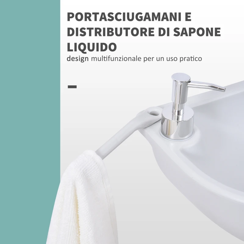 Outsunny Lavabo Portatile da Campeggio con 2 Ruote, Serbatoio Acqua 17L e Serbatoio Sapone 2.5L, 51x33.5x103cm