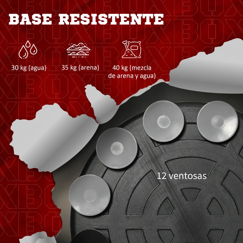 SPORTNOW Pera de Boxeo de Pie Bola de Velocidad y Barra Giratoria Altura Ajustable y Base Rellenable 80,5x48x163-205cm Negro Rojo