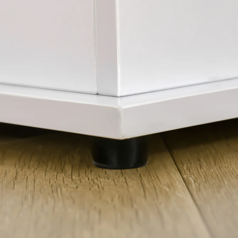 HOMCOM 113L Storage Chest, Storage Box with Flip-Top Lid and 2 Safety Hinges, Storage Trunk for Living Room, Entryway, 100 x 40 x 40 cm, White