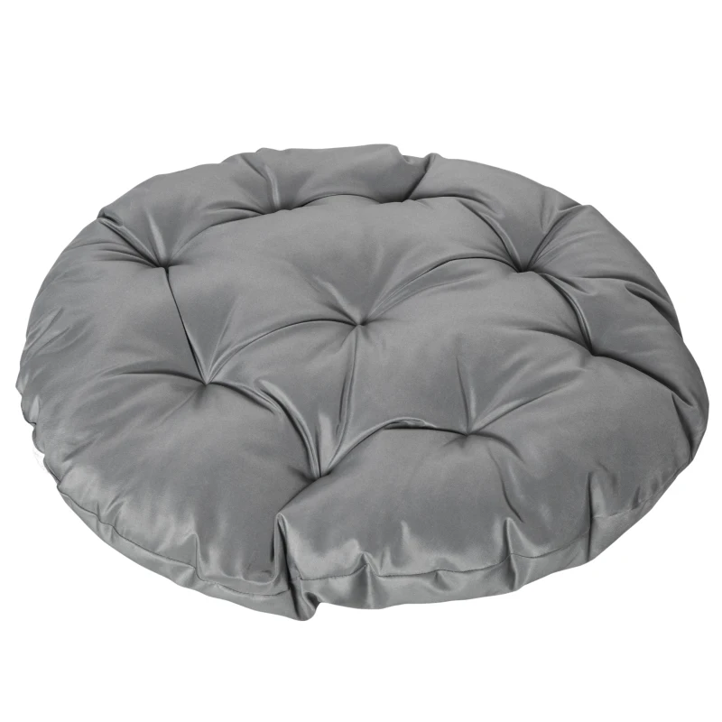 Outsunny Fauteuil rond de jardin fauteuil papasan pivotant grand confort Ø 97 x 86H cm grand coussin fourni polyester résine tressée gris