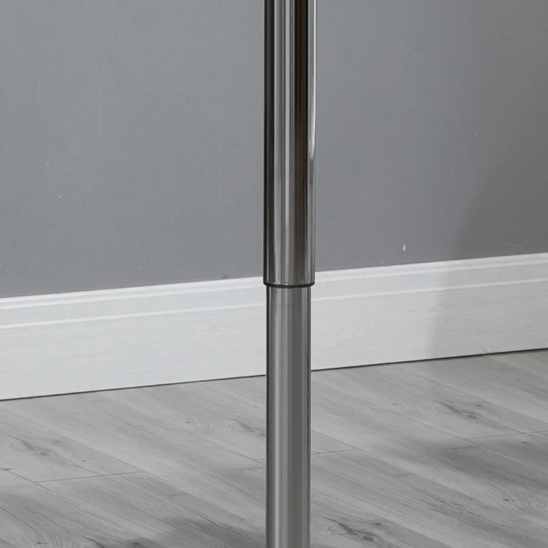 HOMCOM Table de bar table bistro chic style contemporain table carrée pivotante hauteur réglable dim. 60L x 60l x 82-103H cm métal chromé MDF noir