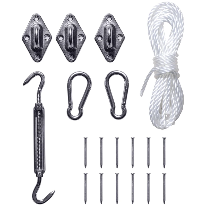 HOMCOM Kit de Montage Accessoires de Fixation en INOX pour Voile d'ombrage