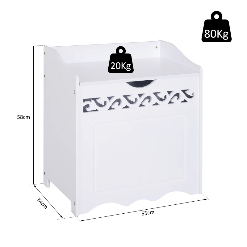 HOMCOM Armario de Almacenamiento con Tapa Multifuncional Gabinete Mueble Organizador de Almacenaje para Cocina Comedor Salón Dormitorio Baño 55x34x58cm