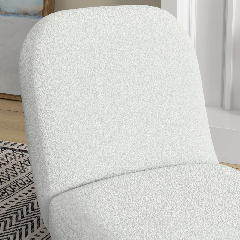 HOMCOM Bodensessel, Sessel, Lammwolle-Optik, kompaktes Format,  Weiß