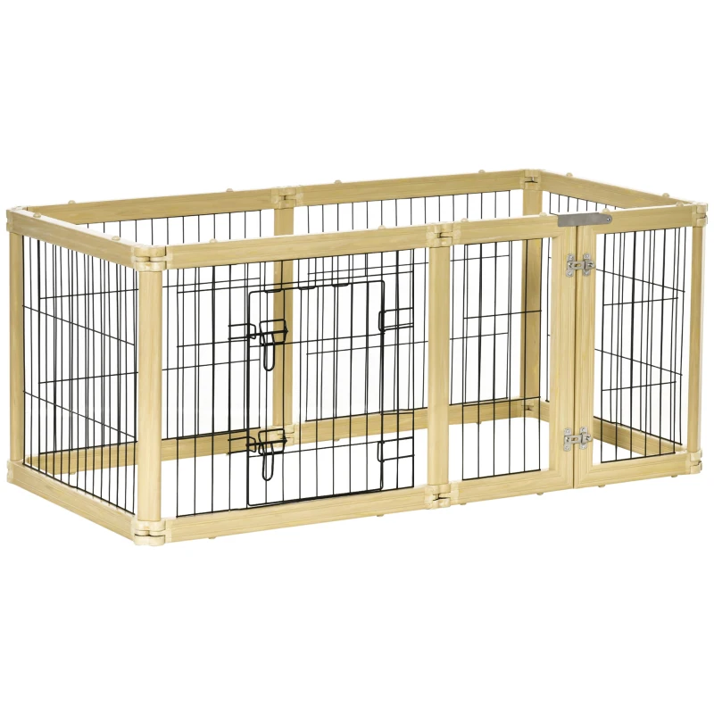PawHut Parc enclos modulable parc à chiot pliable pour animaux 6 panneaux avec porte verrouillable 70 x 62 cm