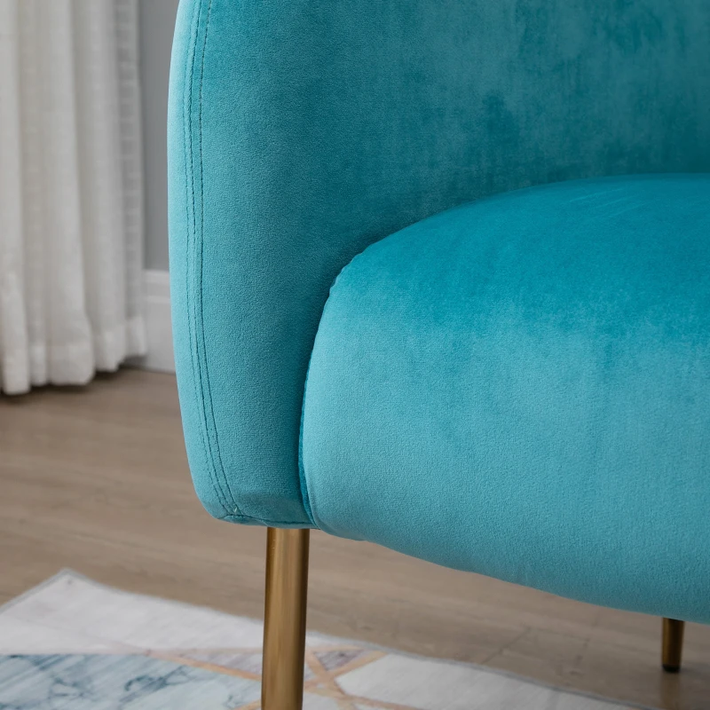 HOMCOM Divano 2 Posti Seduta Imbottita Schienale e Braccioli, Arredamento Soggiorno, Sala, Ufficio, Verde, 124x73x76cm