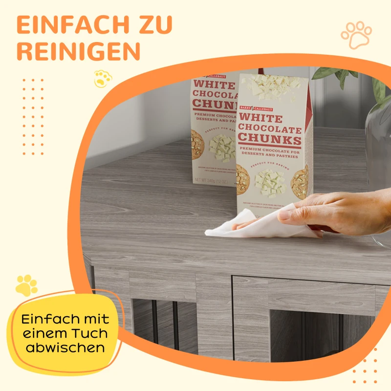 PawHut Hundebox, Hundekäfig, Eckdesign, inkl. Verriegelung, 1 Liegekissen, 104 x 55 x 63 cm, Braun