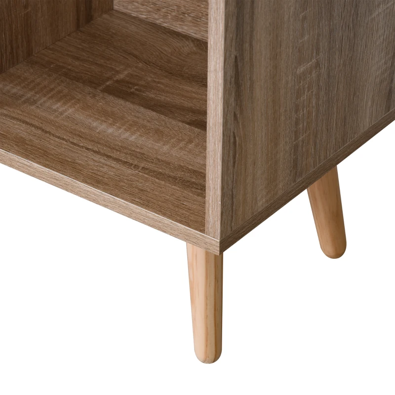 HOMCOM Freestanding Bookshelf Living Room Bookcase Storage Cabinet with 5 Shelves and Door Cupboard for Home Office, Bedroom, Study, White