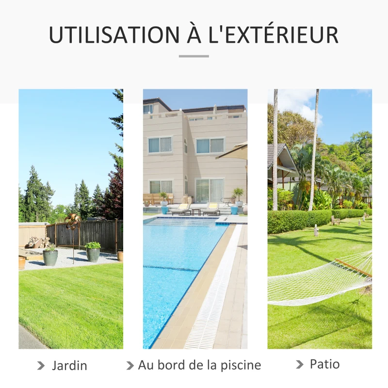 Outsunny Chaise suspendue Fauteuil suspendu intérieur extérieur chaise hamac de voyage portable Ø 80 x 42H m coussin macramé coton polyester gris