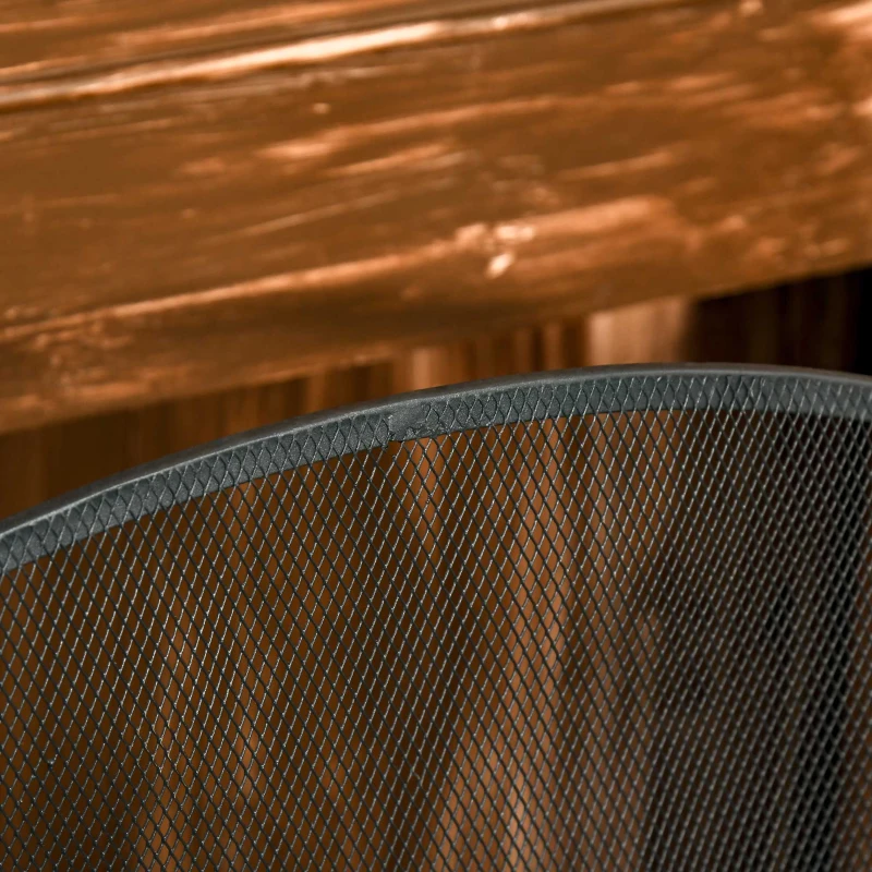 HOMCOM Funkenschutzgitter Faltbare Kaminschutzgitter Kamin Funkenschutz Feuerschirm Kaminfunkenschutz Ofenschutzgitter Metall 110 x 24 x 76,5 cm Schwarz