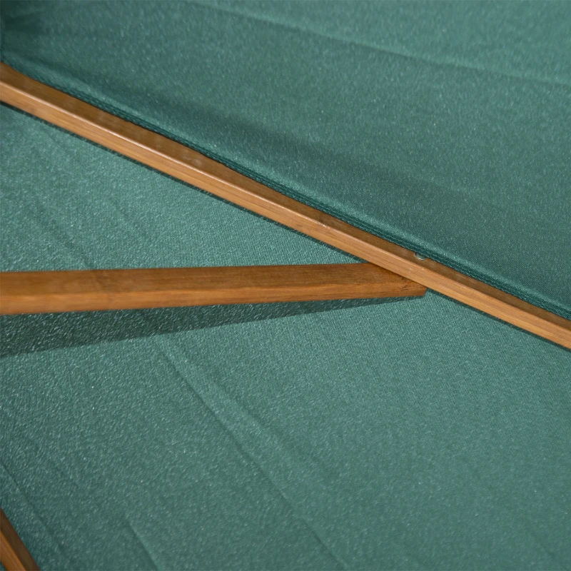 Outsunny Holz Sonnenschirm Holzschirm Gartenschirm c 2,5m Dunkelgrün