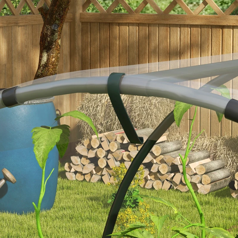 Outsunny Serre de jardin serre à tomates 7 arceaux en acier bâche en plastique 6 x 1,23 x 1,71 m vert