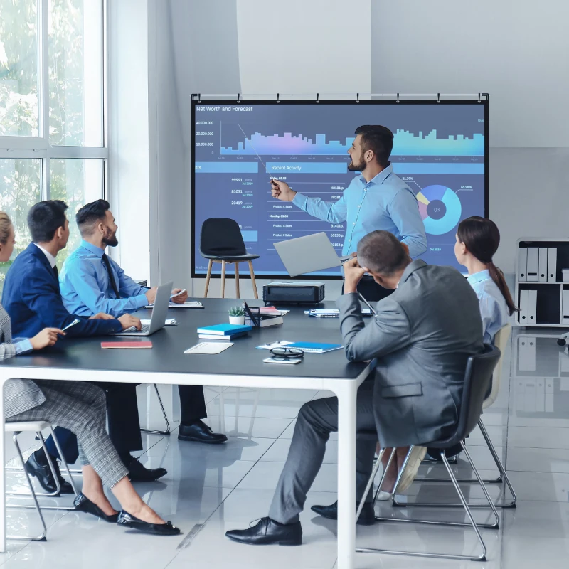 HOMCOM Projector Screen and Stand with Carry Bag, 120 inch Portable Front & Rear Projection Screen, 4K HD 16:9 Screen for Outdoor and Indoor, Home Theater, Presentation