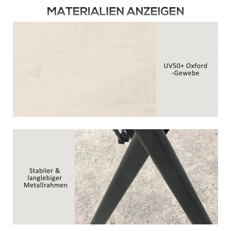 Outsunny Faltpavillon, höhenverstellbar, 4 Netzwände, Lüftungsdach, Tragetasche, Schnellaufbau, 4 x 4 x 3 m, Beige