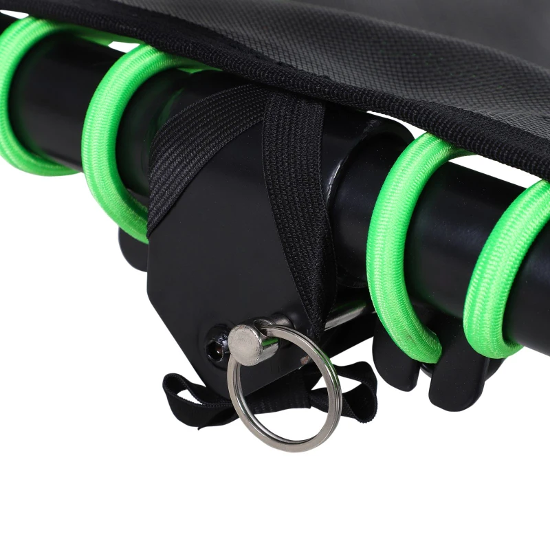 HOMCOM Fitness-Trampolin, Trampolin für Kinder und Erwachsene, Gartentrampolin, Stahl+Kunststoff+EVA, Grün+Schwarz, 122 x 122 x 122-138 cm