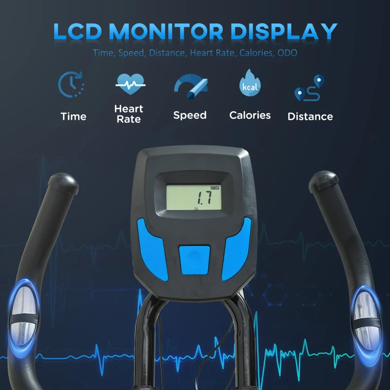 HOMCOM Stationary Exercise Bike w/ iPad Holder, LCD Monitor, Comfortable Seat, Indoor Cycling Training Bike, 13KG Flywheel,  Home Office, Black