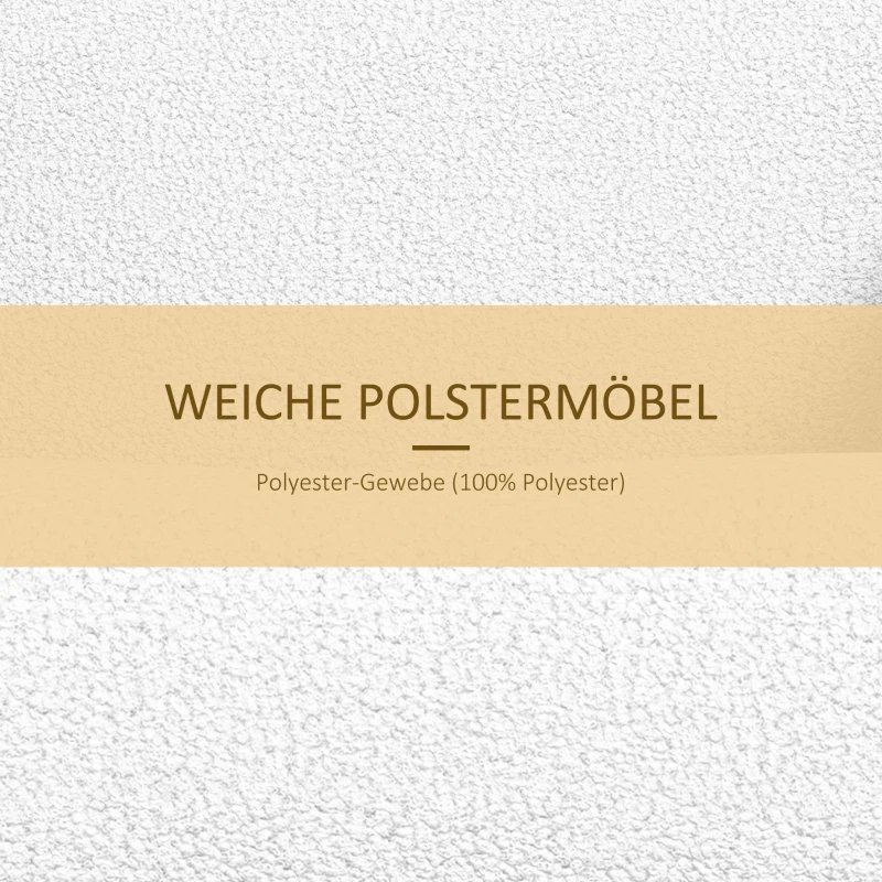 HOMCOM Schaukelstuhl im Boho-Design, Rattan-Dekor, weiche Polsterung, Stoffbezug, Naturholzrahmen, Creme