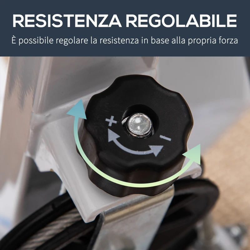 HOMCOM Stepper con Manubrio, Pedali Antiscivolo e Monitor LCD, in Acciaio e ABS, 55x44x108 cm, Bianco Nero e Bianco