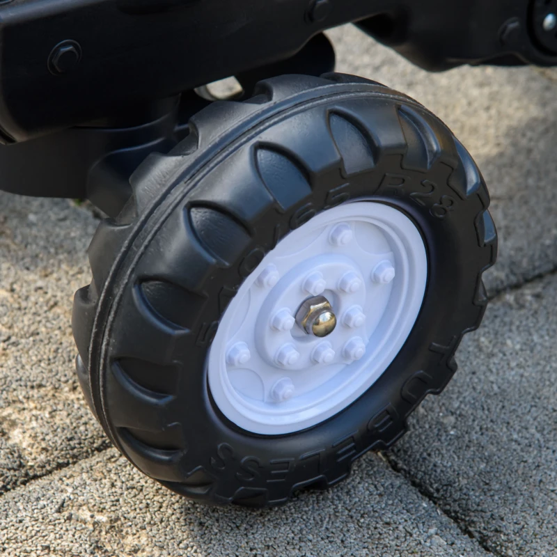 HOMCOM Kinderbagger, beweglicher Baggerarm & Schaufel, koppelbarer Anhänger, Stahlrahmen, gelb, 163 x 42 x 71cm