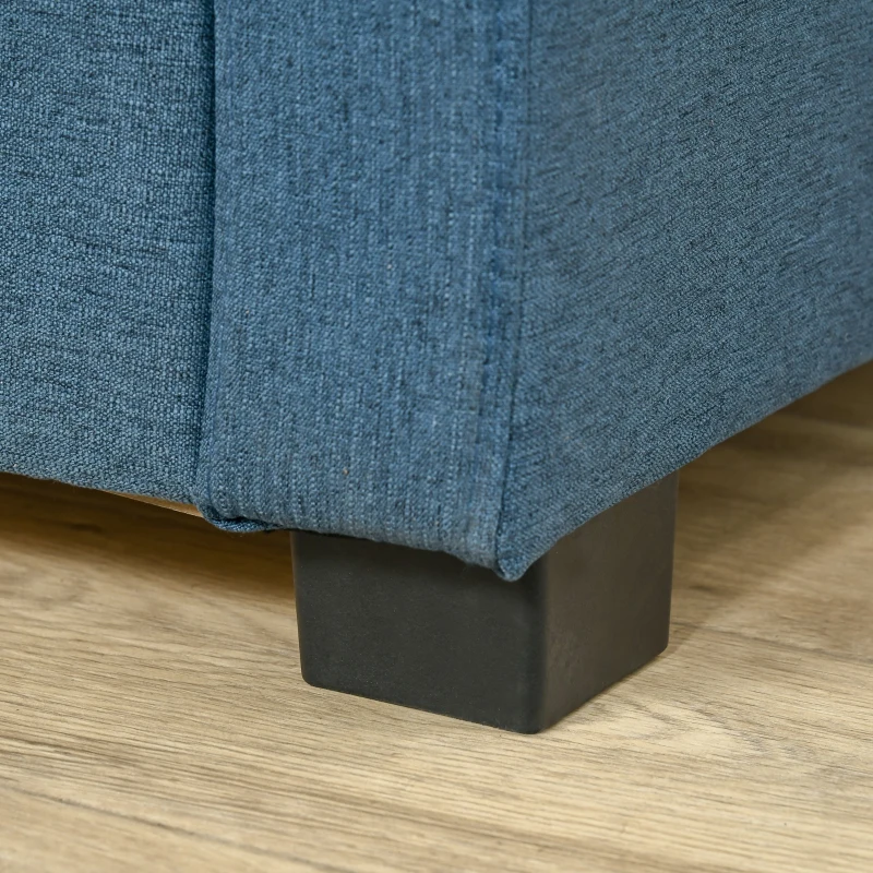 HOMCOM Panca Fondoletto con Vano Contenitore in Tessuto, 120x50x44cm - Blu