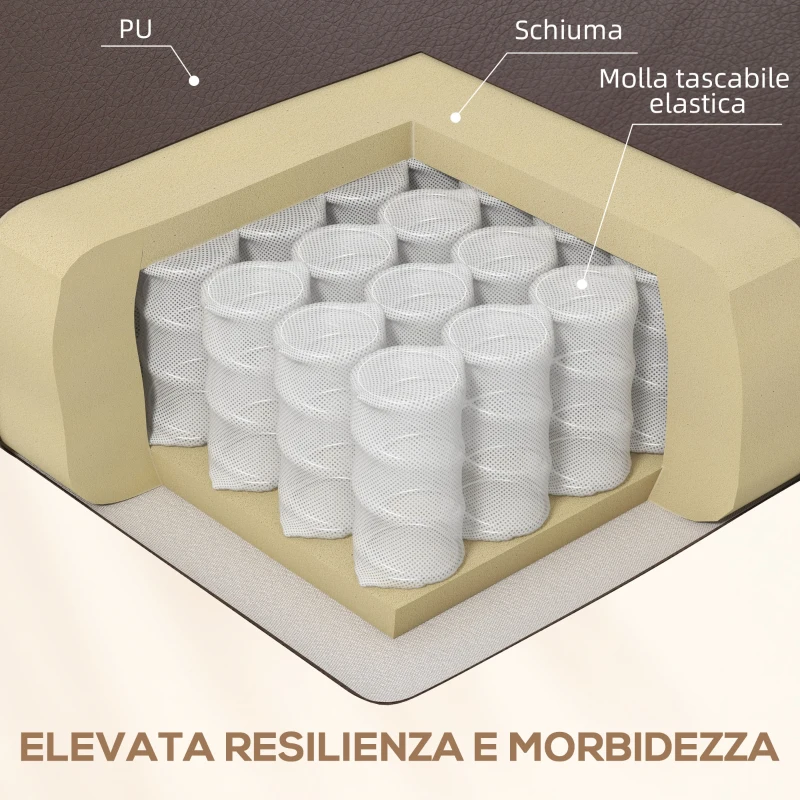 HOMCOM Poltrona Massaggiante Reclinabile con 8 Punti Massaggio e 5 Modalità, 84x92x109cm, Marrone Scuro