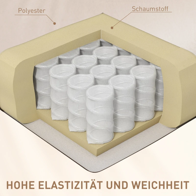 HOMCOM Massagesessel Relaxsessel Liegesessel, 1 Klapptisch, 1 Fußstütze; 77 cm x 93 cm x 105 cm, Beige(m-6)