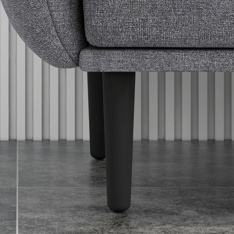 HOMCOM Divano Letto 3 Posti con Schienale Reclinabile a 3 Livelli in Tessuto, 208x84x82cm, Grigio